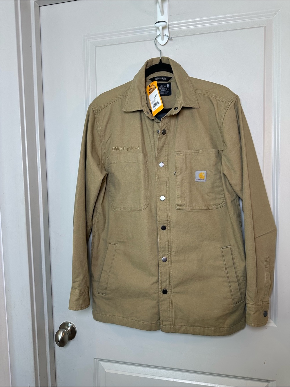 NEW CARHARTT Rigby Relaxed Fit Button Up Canvas Blanket Fleece Lined Shacket, S